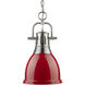 Yep Duncan Pendant Ceiling Light in Pewter, Red