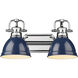 Yep Duncan Vanity Wall Light in Chrome, Navy