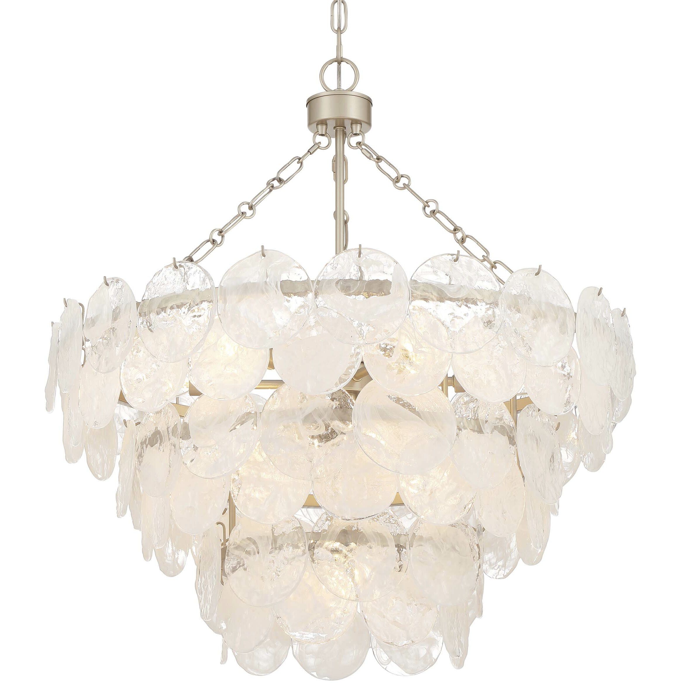 Yep Cascada Pendant Ceiling Light in Cirrus Cloud Glass, 3 Tier