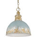 Alison Pendant Ceiling Light in Antique Teal, Medium