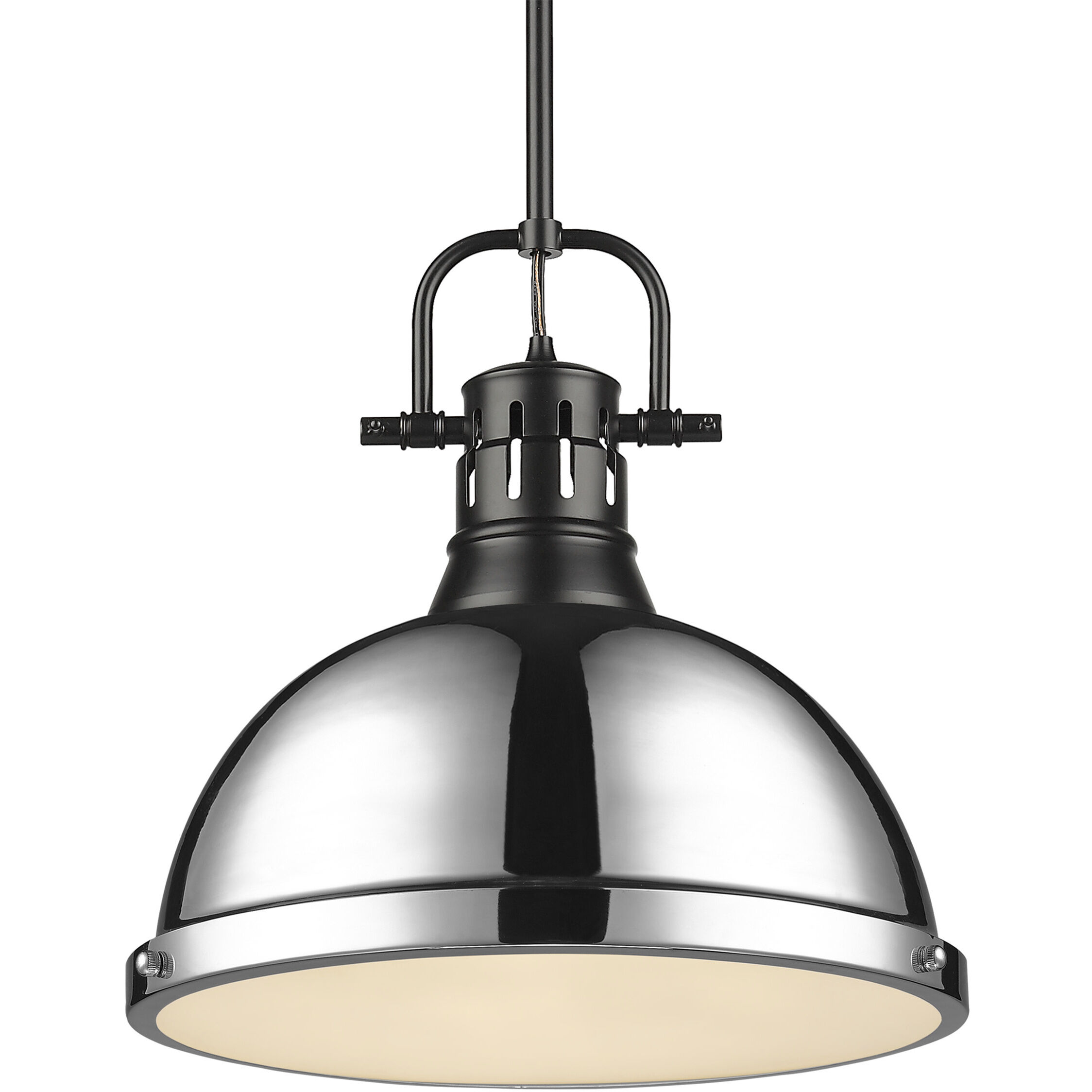Yep Duncan 1 Light 14 inch Matte Black Pendant Ceiling Light in Chrome, Large