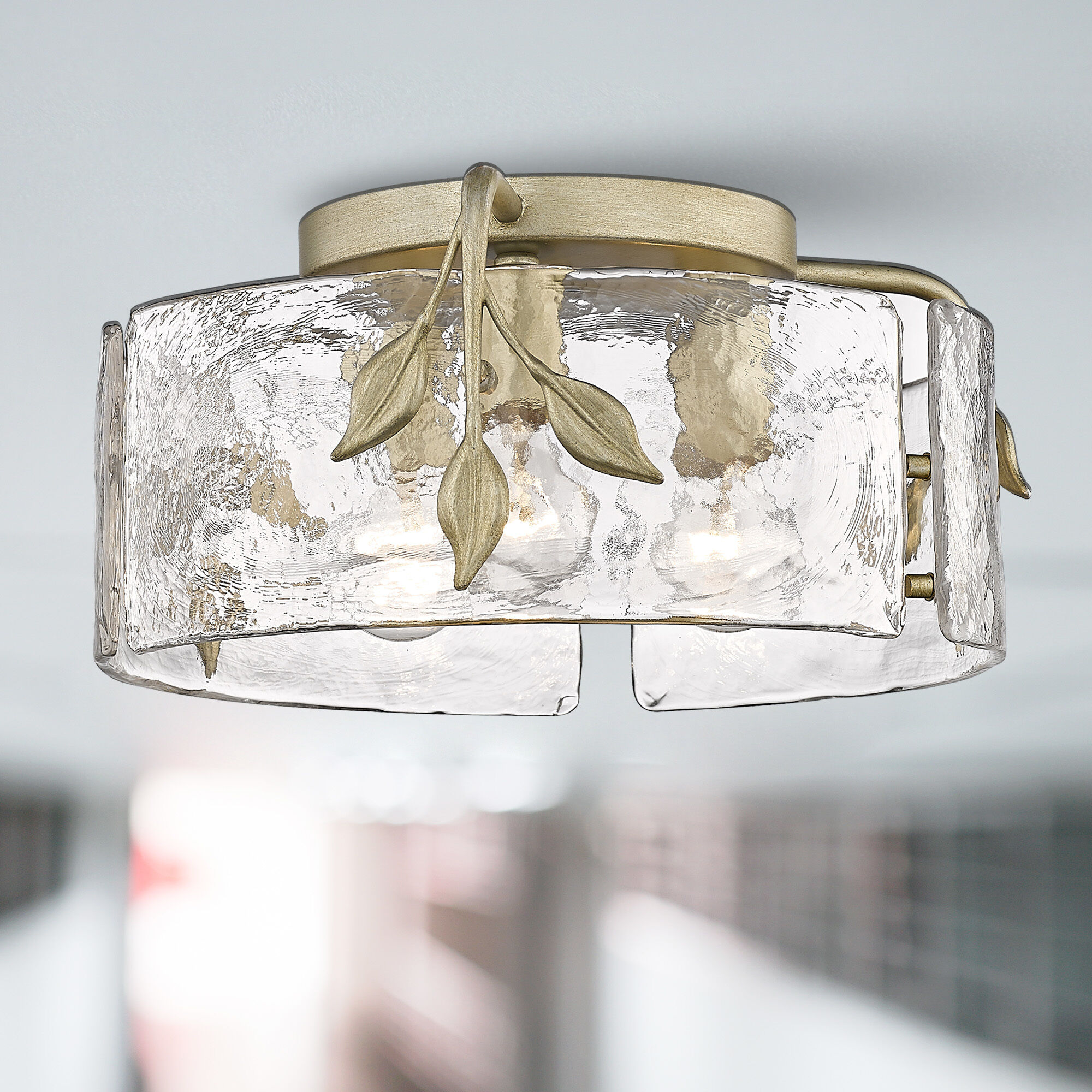 Calla 3 Light 15.13 inch White Gold Flush Mount Ceiling Light