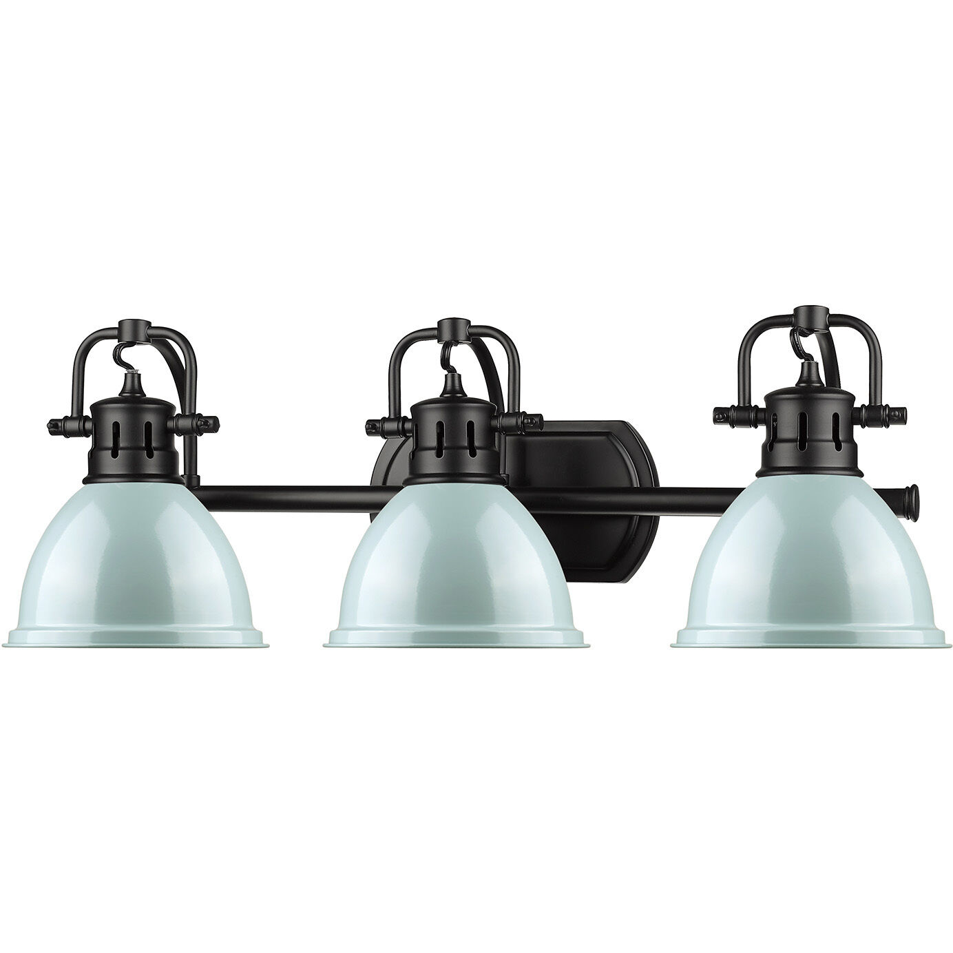 Yep Duncan Vanity Wall Light in Matte Black, Seafoam