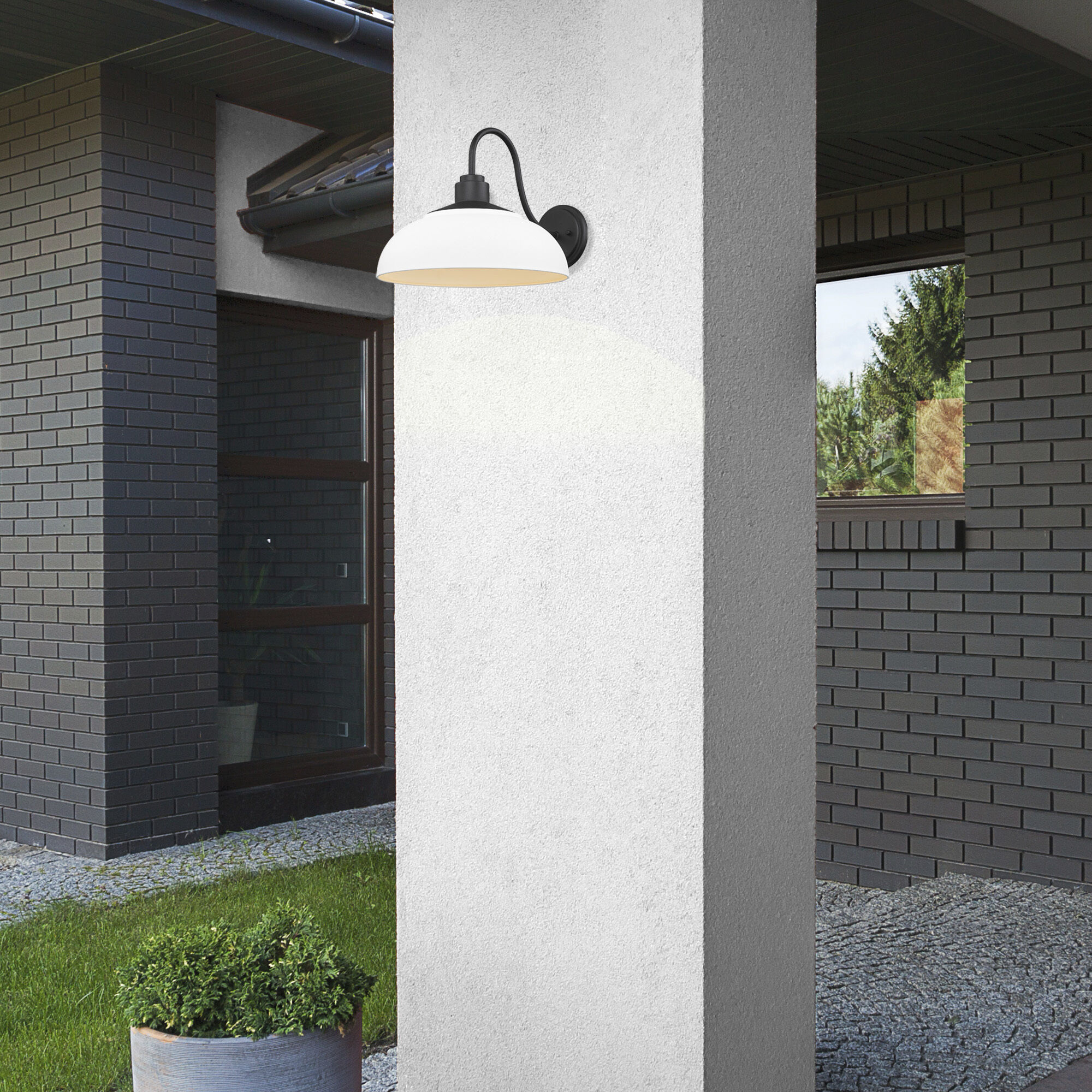 Yep Levitt 1 Light 17.88 inch Natural Black Outdoor Wall in Natural White