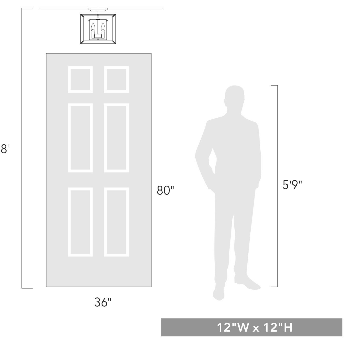 Smyth 3 Light 12 inch Matte Black Semi-Flush Mount Ceiling Light in Clear Glass