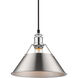 Orwell 1 Light 10 inch Chrome Pendant Ceiling Light in Pewter, Medium