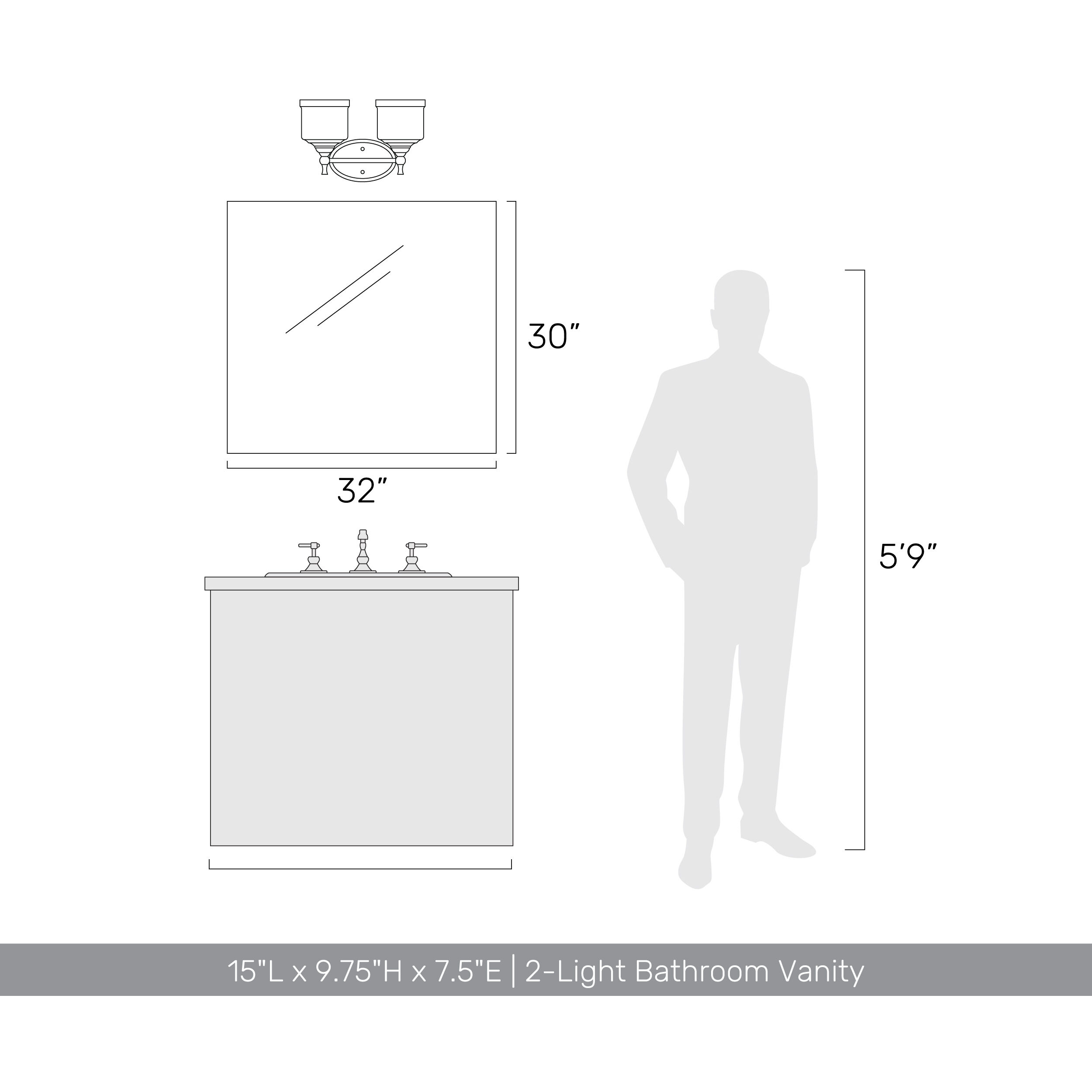 Keating Vanity Wall Light in Antique Ivory