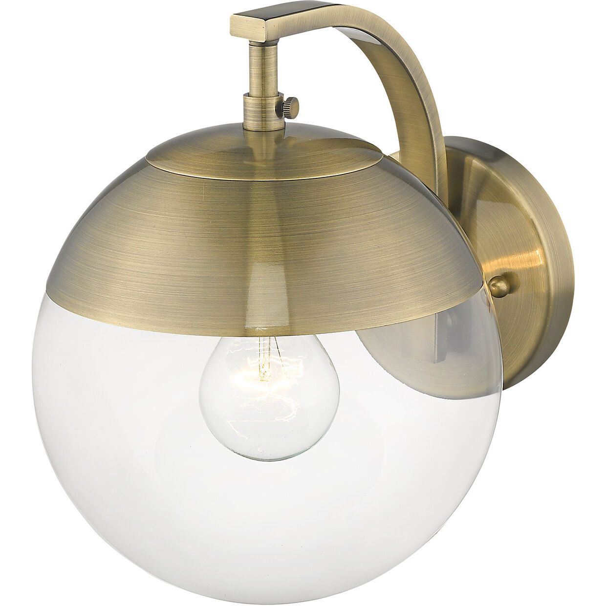 Dixon 1 Light 7.75 inch Aged Brass Wall Sconce Wall Light, Damp