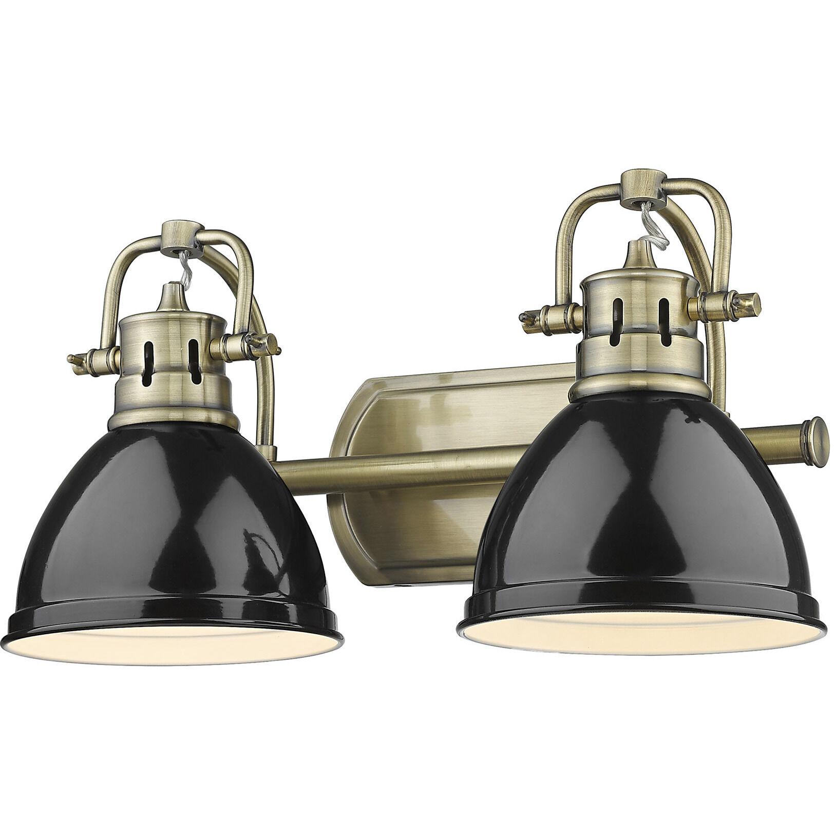 Yep Duncan Vanity Wall Light in Aged Brass, Black
