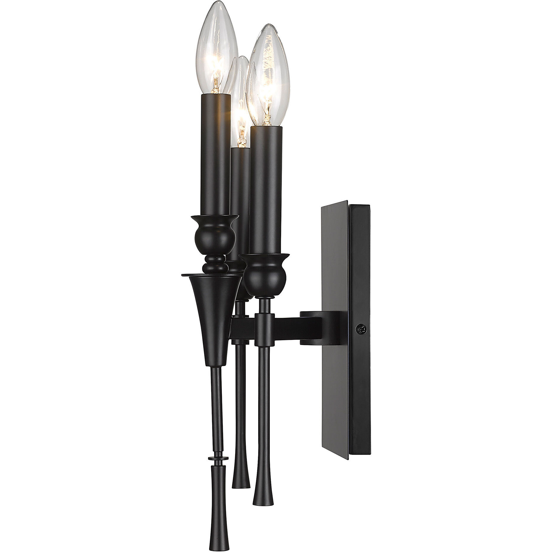Landon 3 Light 7.5 inch Matte Black Wall Sconce Wall Light