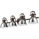 Duncan 4 Light 33.5 inch Rubbed Bronze Bath Vanity Light Wall Light in Chrome
