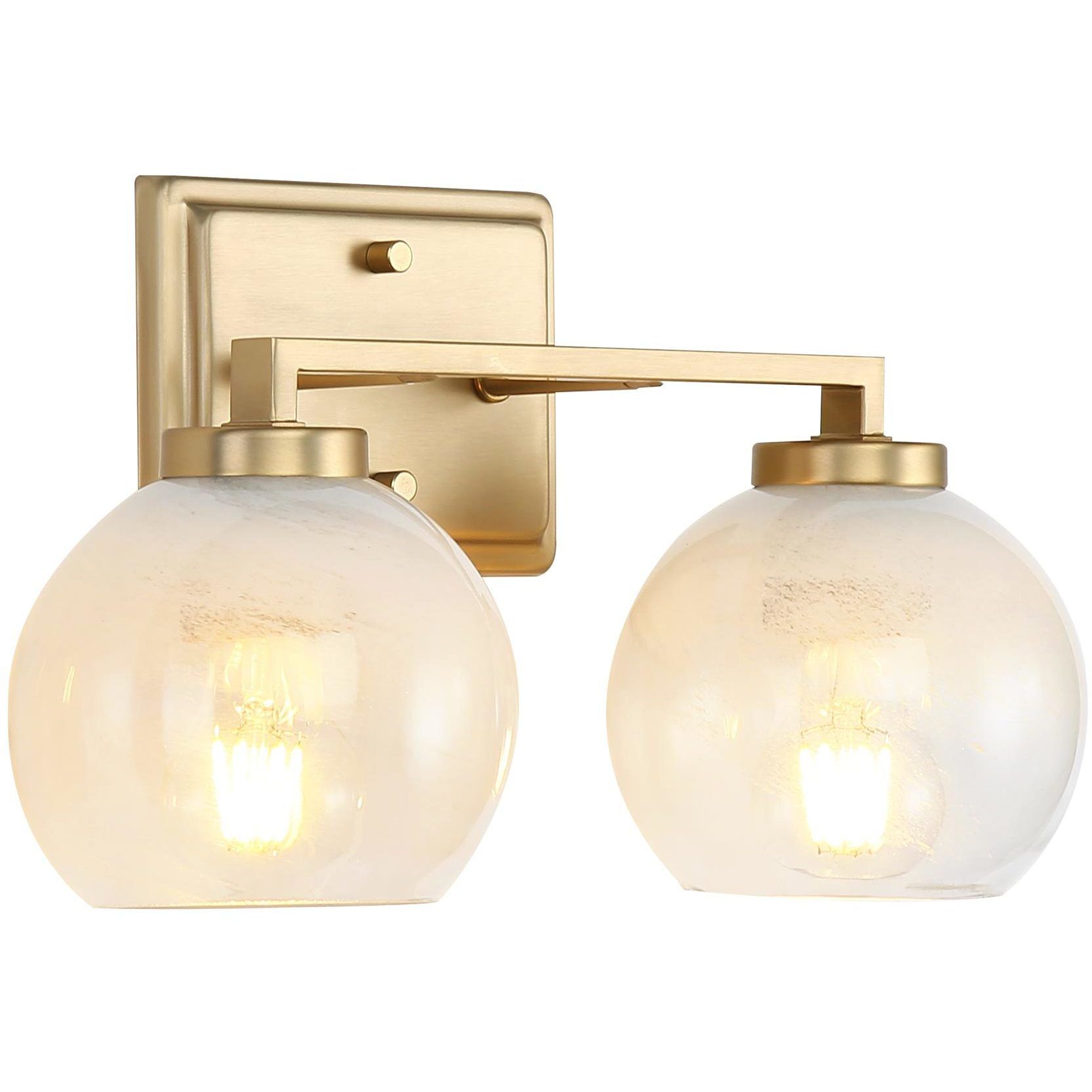 Yep Elliott Vanity Wall Light in Clear Glass, Brushed Champagne Brass