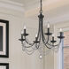 Mirabella 6 Light 25 inch Matte Black Chandelier Ceiling Light in No Shade