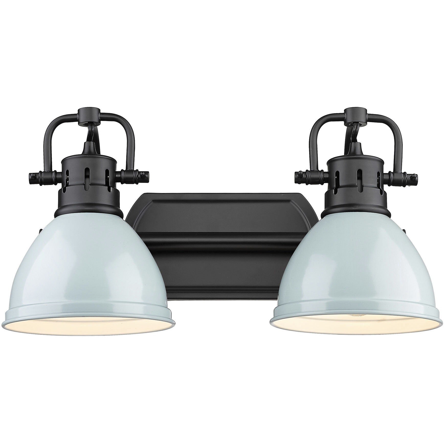 Yep Duncan Vanity Wall Light in Matte Black, Seafoam
