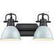 Yep Duncan Vanity Wall Light in Matte Black, Seafoam