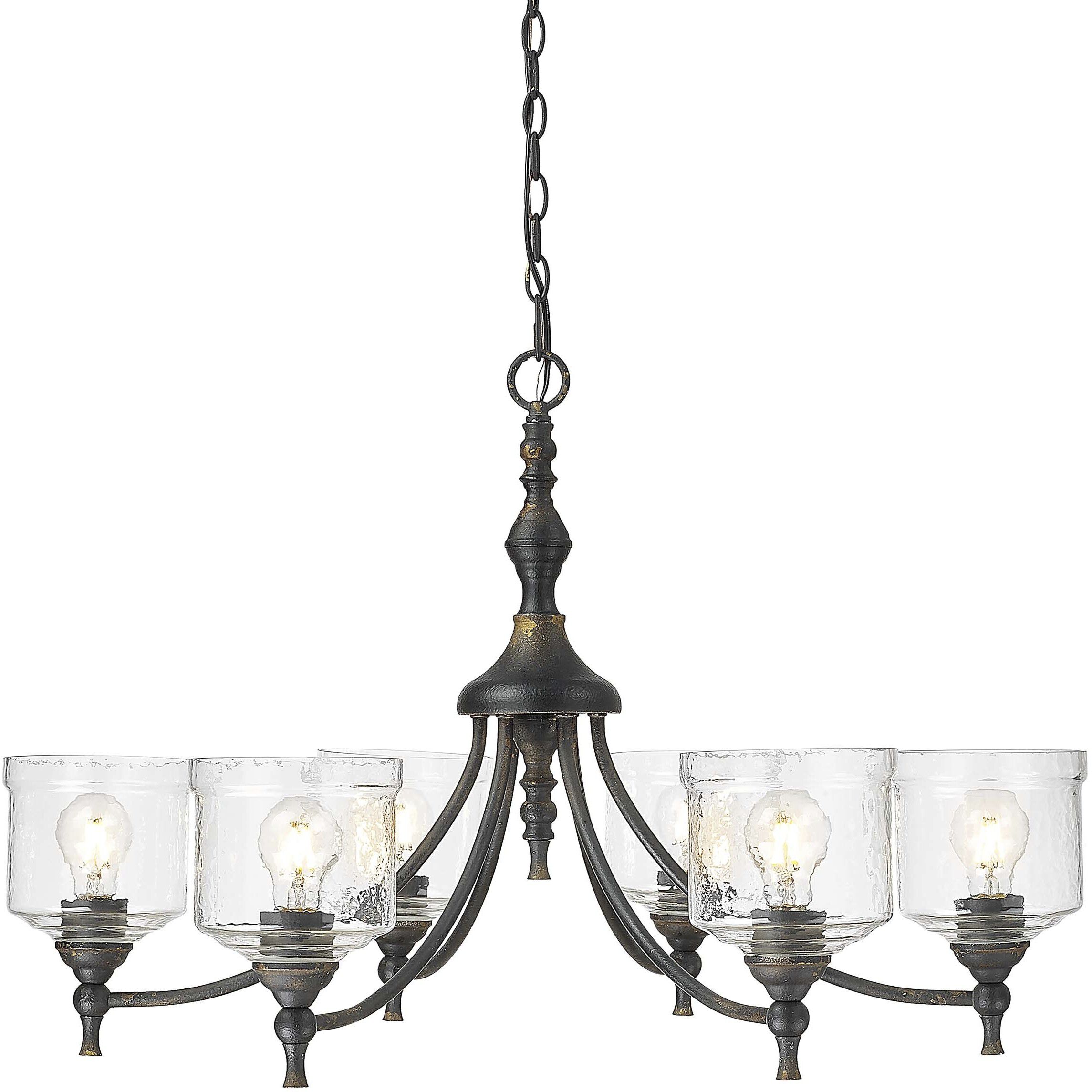 Keating 33.5 inch 60.00 watt Antique Black Iron Chandelier Ceiling Light