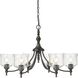 Keating 33.5 inch 60.00 watt Antique Black Iron Chandelier Ceiling Light
