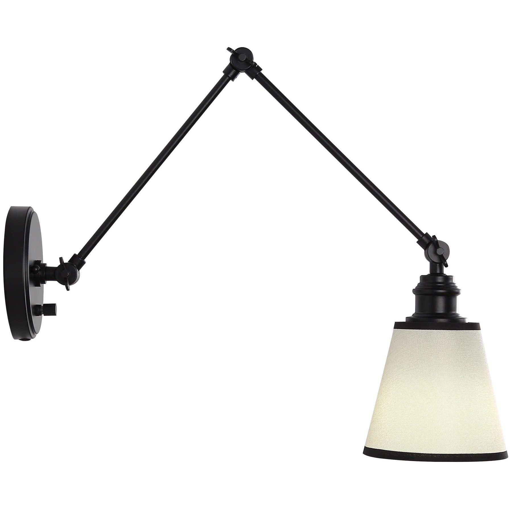 Yep Equinox 1 Light 5.88 inch Matte Black Swing Arm Wall Lamp Wall Light in White with Black Trim