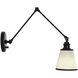 Yep Equinox 1 Light 5.88 inch Matte Black Swing Arm Wall Lamp Wall Light in White with Black Trim