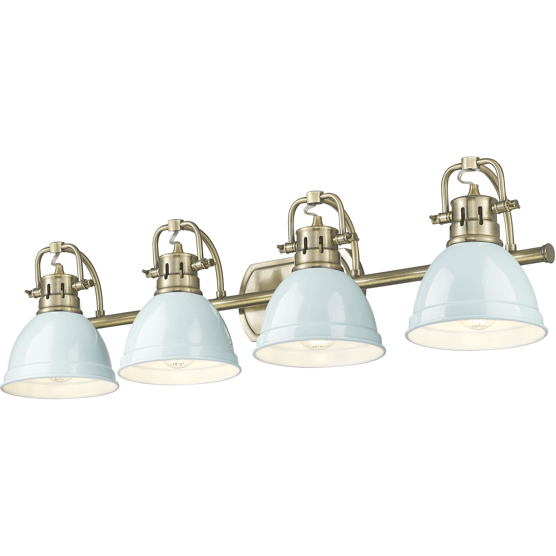 Yep Duncan Vanity Wall Light in Aged Brass, Seafoam