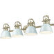 Yep Duncan Vanity Wall Light in Aged Brass, Seafoam