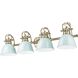 Yep Duncan Vanity Wall Light in Aged Brass, Seafoam