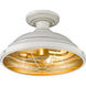 Bartlett 2 Light 14 inch French White Semi-flush Ceiling Light, Damp