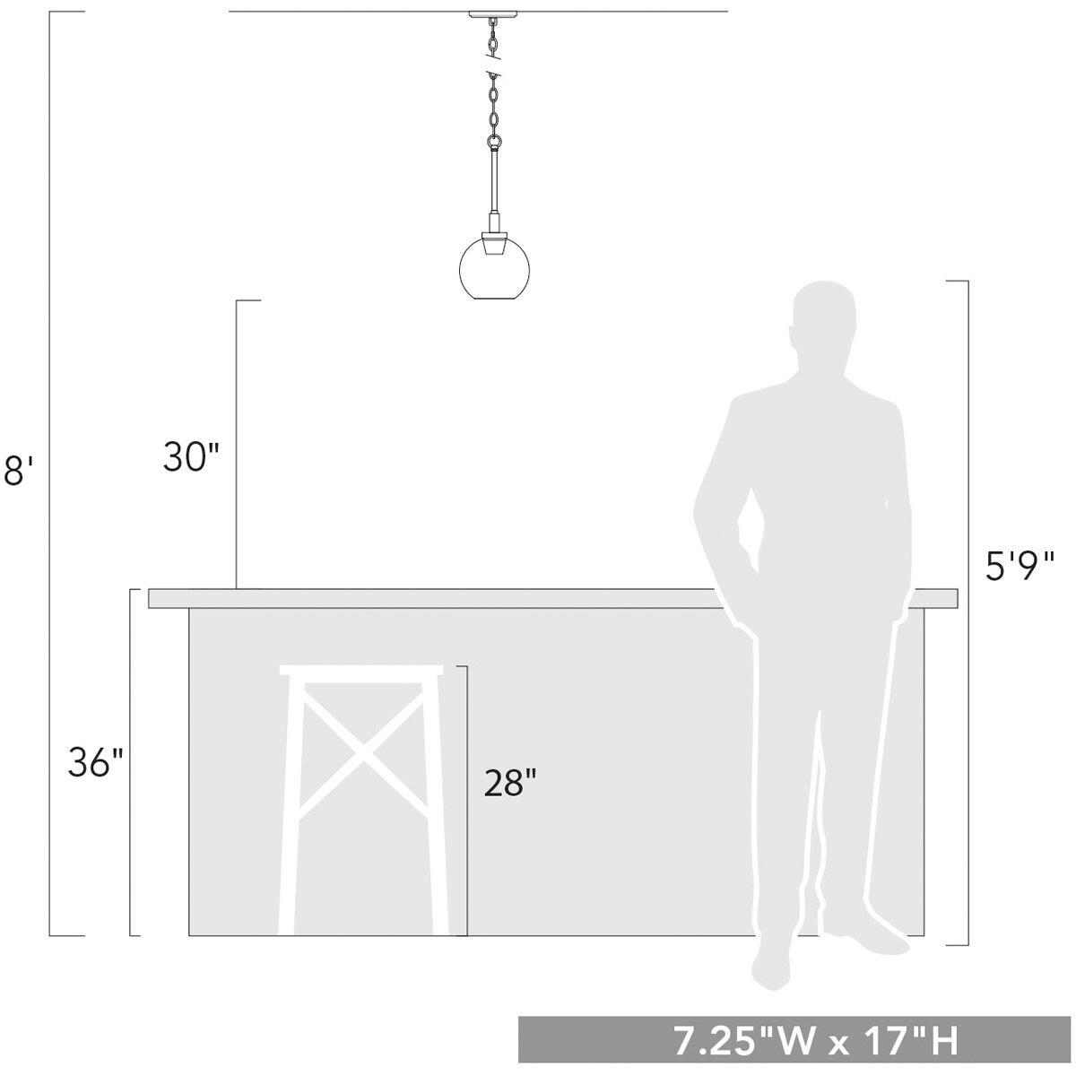 Galveston 1 Light 7 inch Rubbed Bronze Mini Pendant Ceiling Light