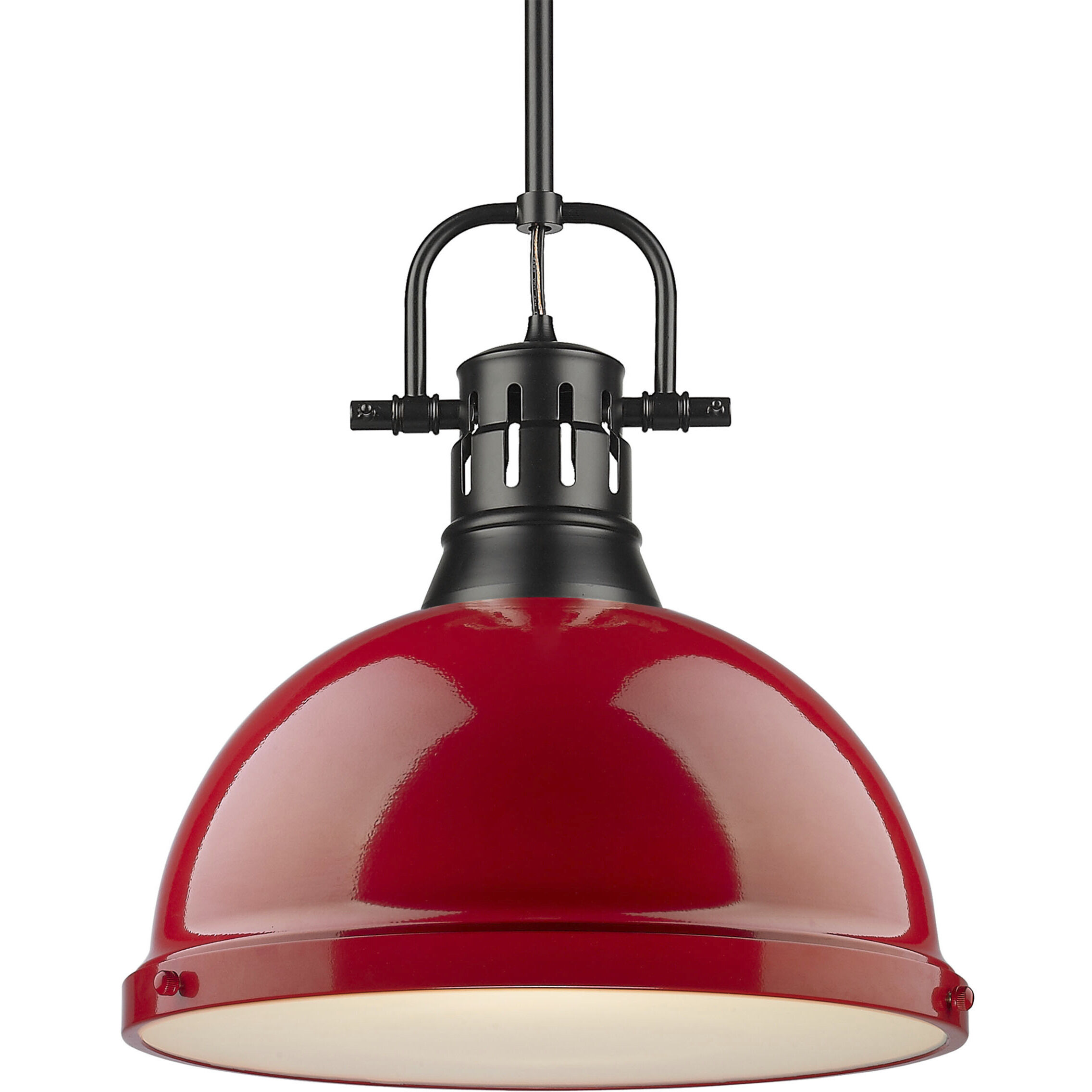 Yep Duncan Pendant Ceiling Light in Matte Black, Red, Large