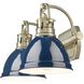 Yep Duncan Vanity Wall Light in Aged Brass, Navy
