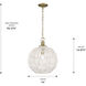 Florence 1 Light 14 inch Brushed Champagne Brass Pendant Ceiling Light