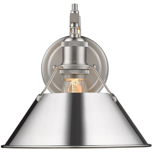 Orwell 1 Light 10 inch Pewter Wall Sconce Wall Light in Chrome, Damp