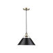 Orwell 1 Light 14 inch Aged Brass Pendant Ceiling Light in Matte Black, Large