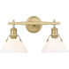 Orwell 2 Light 18 inch Brushed Champagne Bronze Bath Vanity Wall Light in Opal Glass
