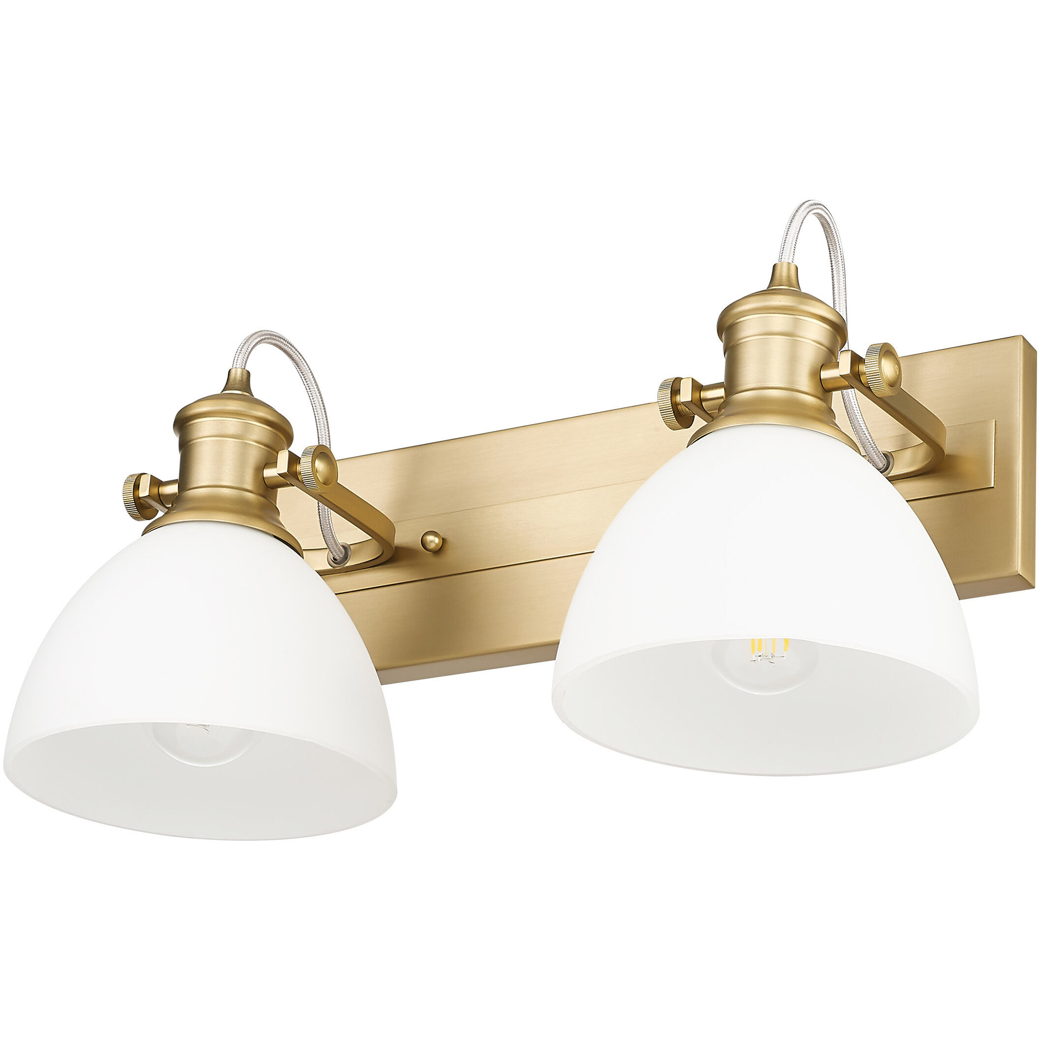 Yep Hines Vanity Wall Light in Opal Glass, Brushed Champagne Brass