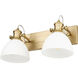Yep Hines Vanity Wall Light in Opal Glass, Brushed Champagne Brass