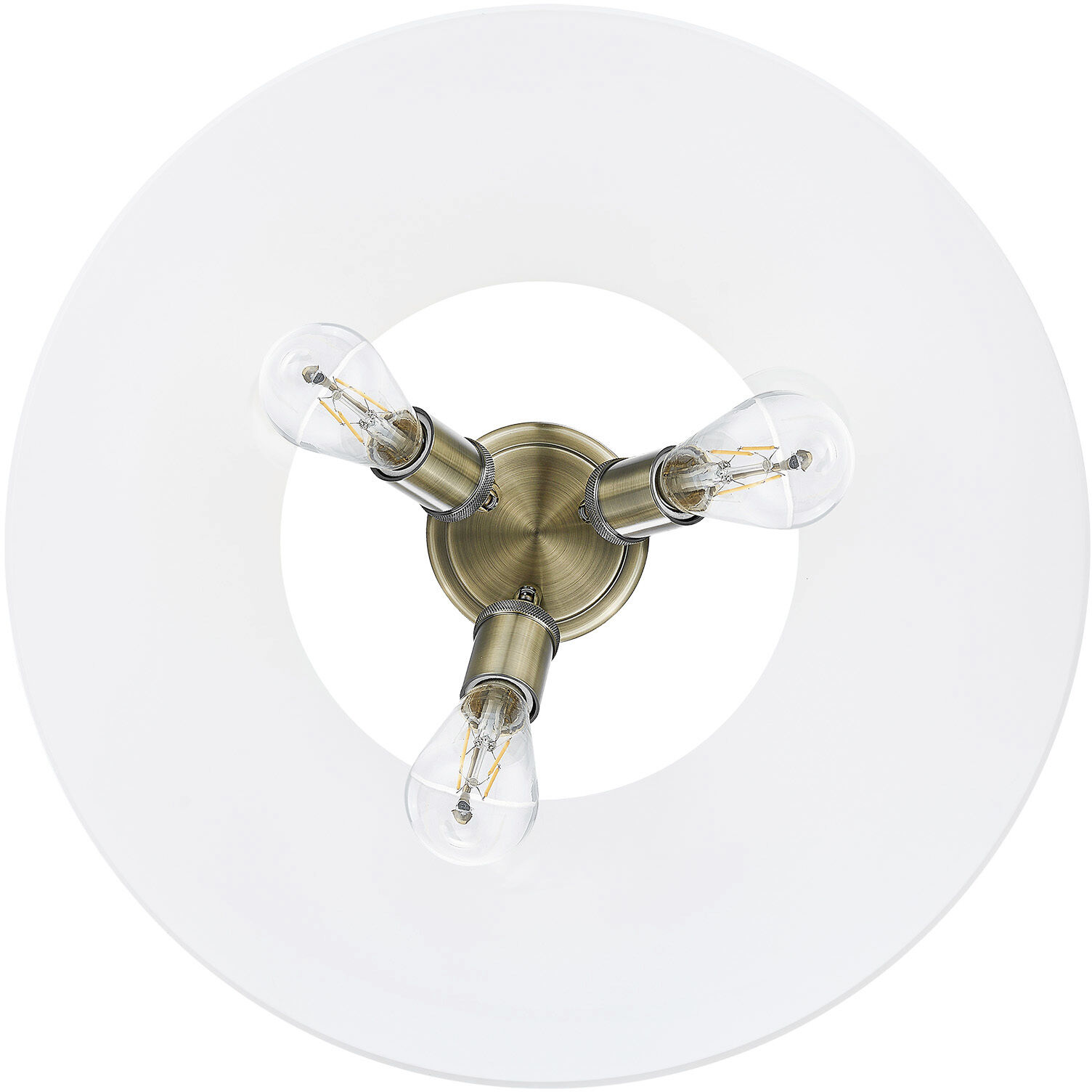 Yep Orwell 3 Light 18.75 inch Aged Brass Flush Mount Ceiling Light in Opal Glass