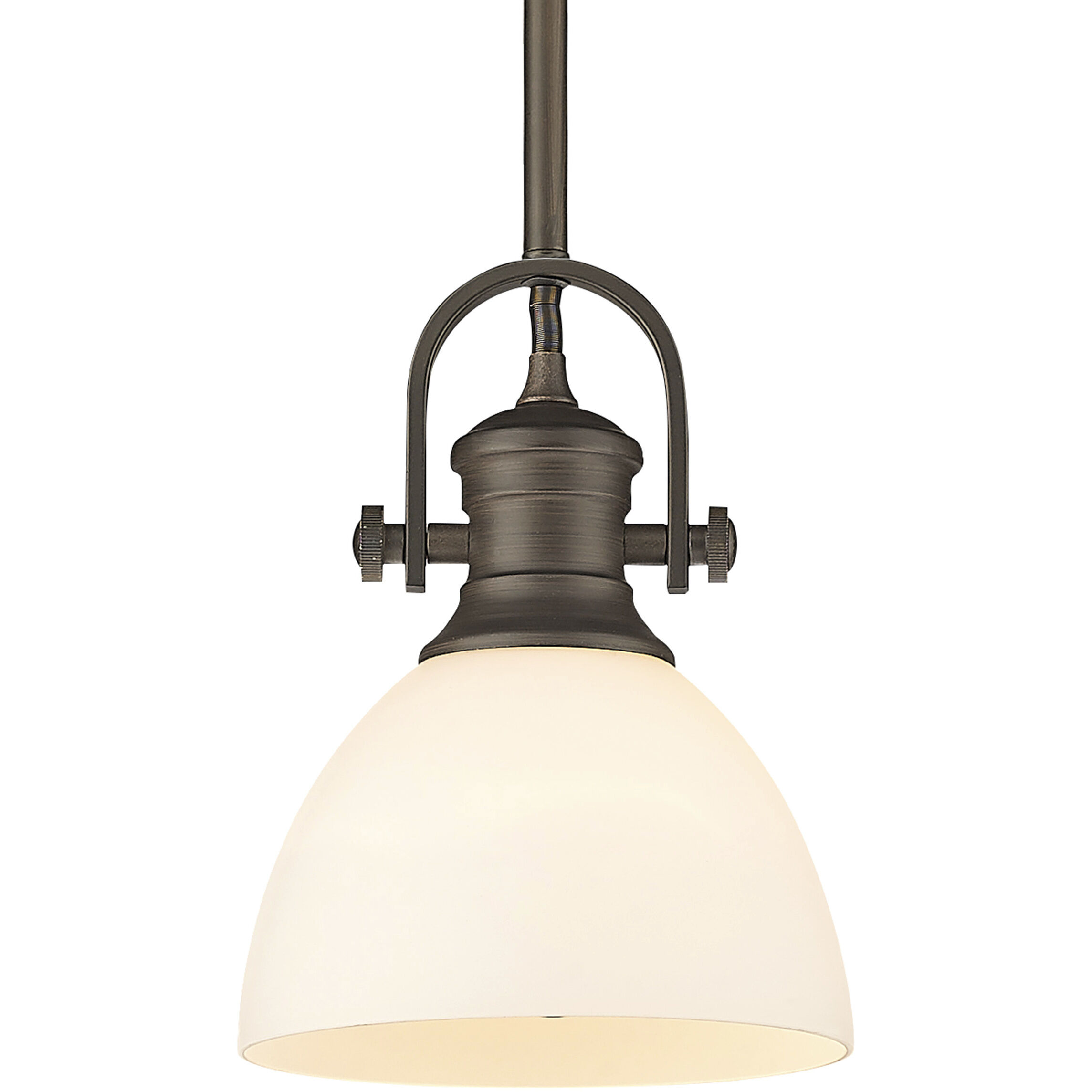 Yep Hines 1 Light 6.88 inch Rubbed Bronze Pendant Ceiling Light in Opal Glass