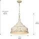 Keating 3 Light 16.5 inch Antique Ivory Pendant Ceiling Light