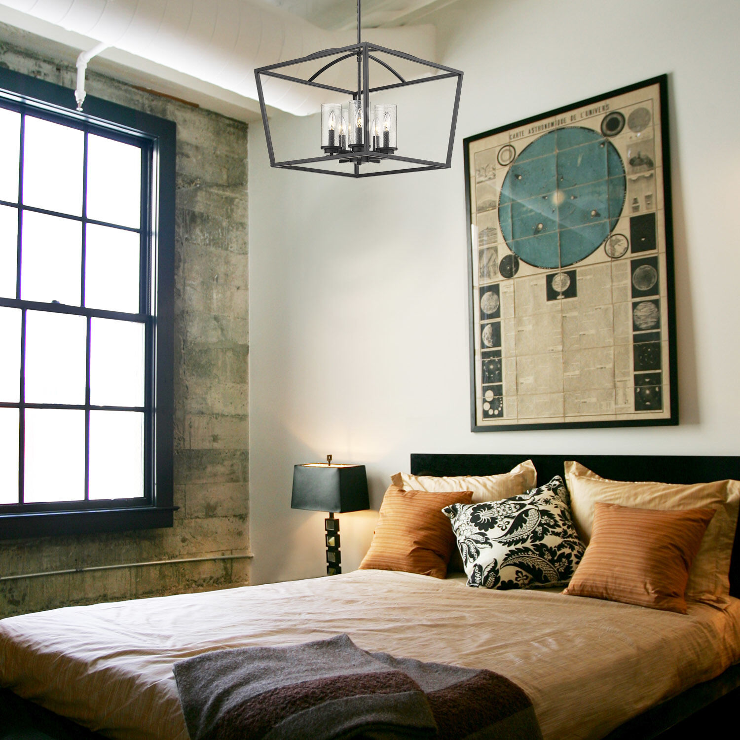 Mercer 22.13 inch 60.00 watt Matte Black Chandelier Ceiling Light in Matte Black/Matte Black