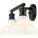 Yep Carver Vanity Wall Light in Matte Black, Vintage Milk Glass