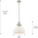 Yep Hines Pendant Ceiling Light in Pewter, Opal Glass, Large