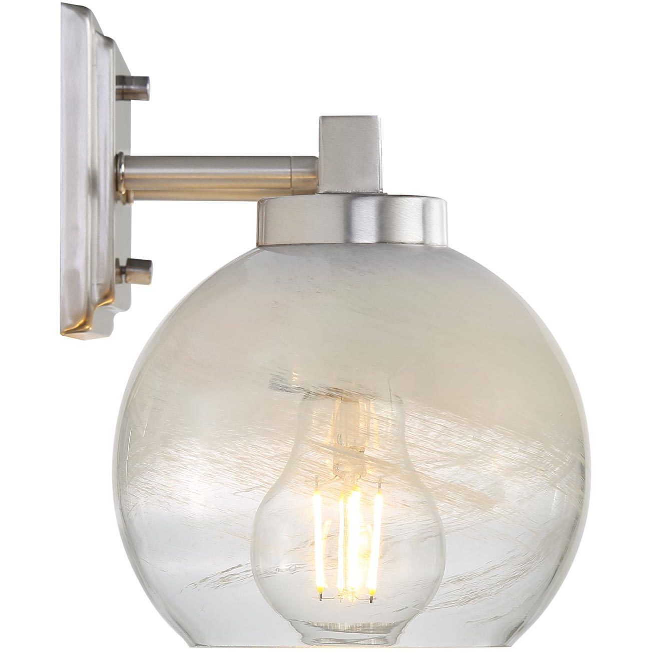 Yep Elliott Vanity Wall Light in Pewter, Clear Glass