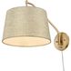 Ryleigh Articulating Wall Sconce Wall Light in Brushed Champagne Bronze, Natural Sisal