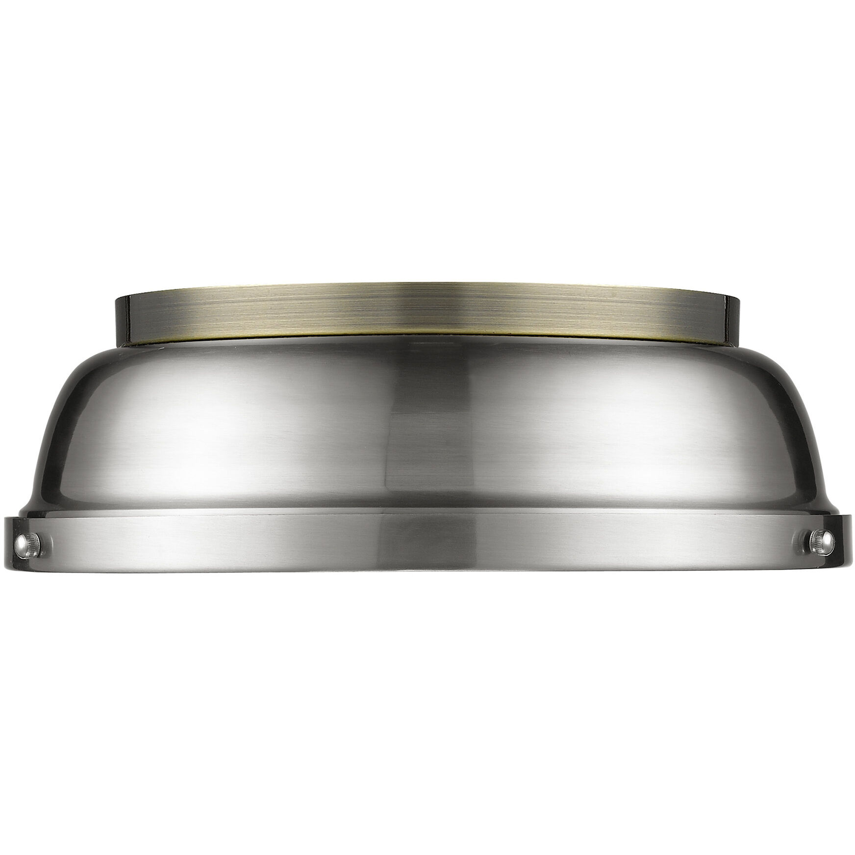 Yep Duncan 2 Light 14 inch Aged Brass Flush Mount Ceiling Light in Pewter, Damp