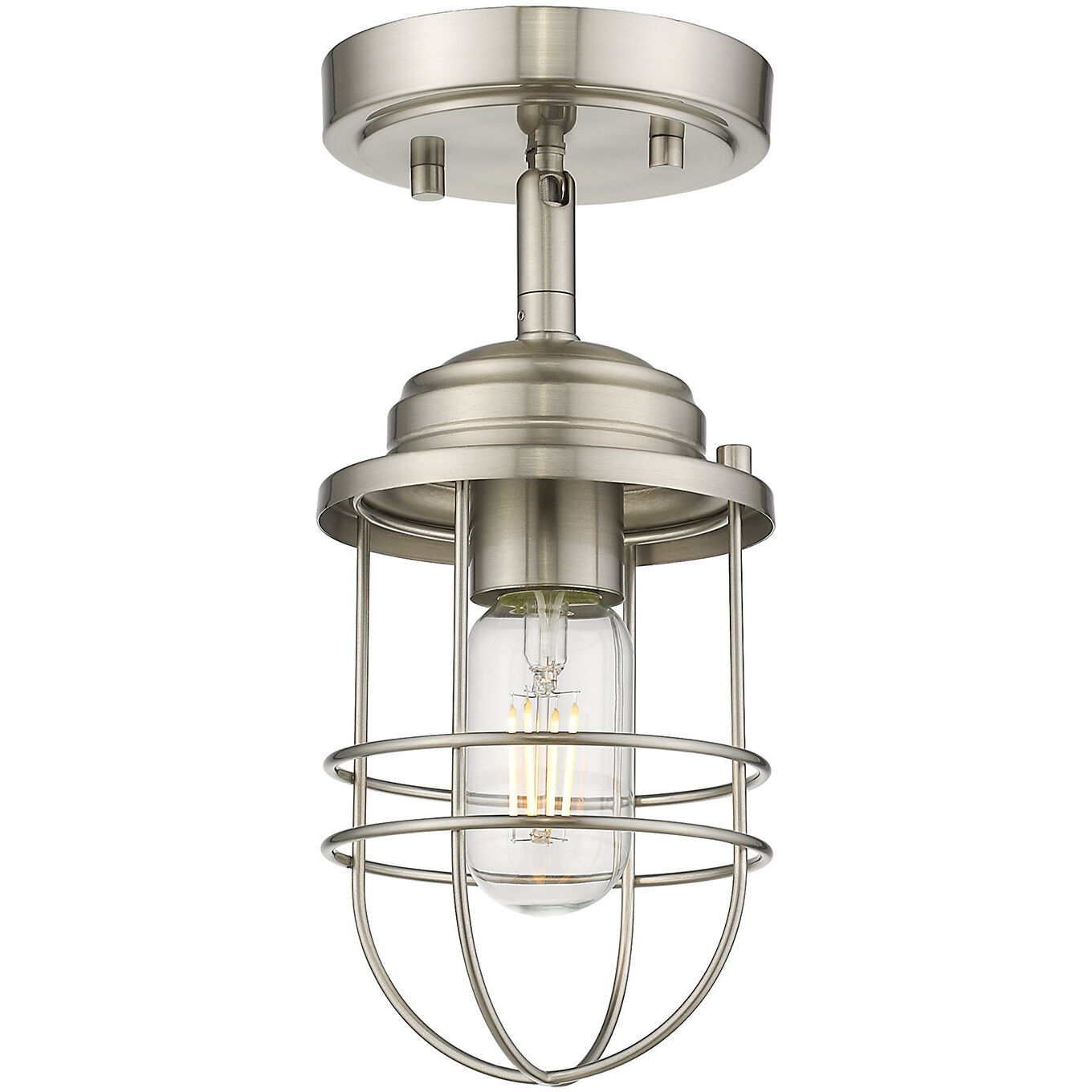 Seaport 1 Light 4.63 inch Pewter Semi-Flush Mount Ceiling Light