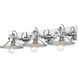 Kleine 3 Light 30.5 inch Chrome Vanity Light Wall Light