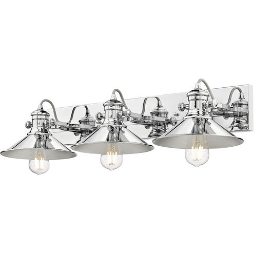 Kleine 3 Light 30.5 inch Chrome Vanity Light Wall Light