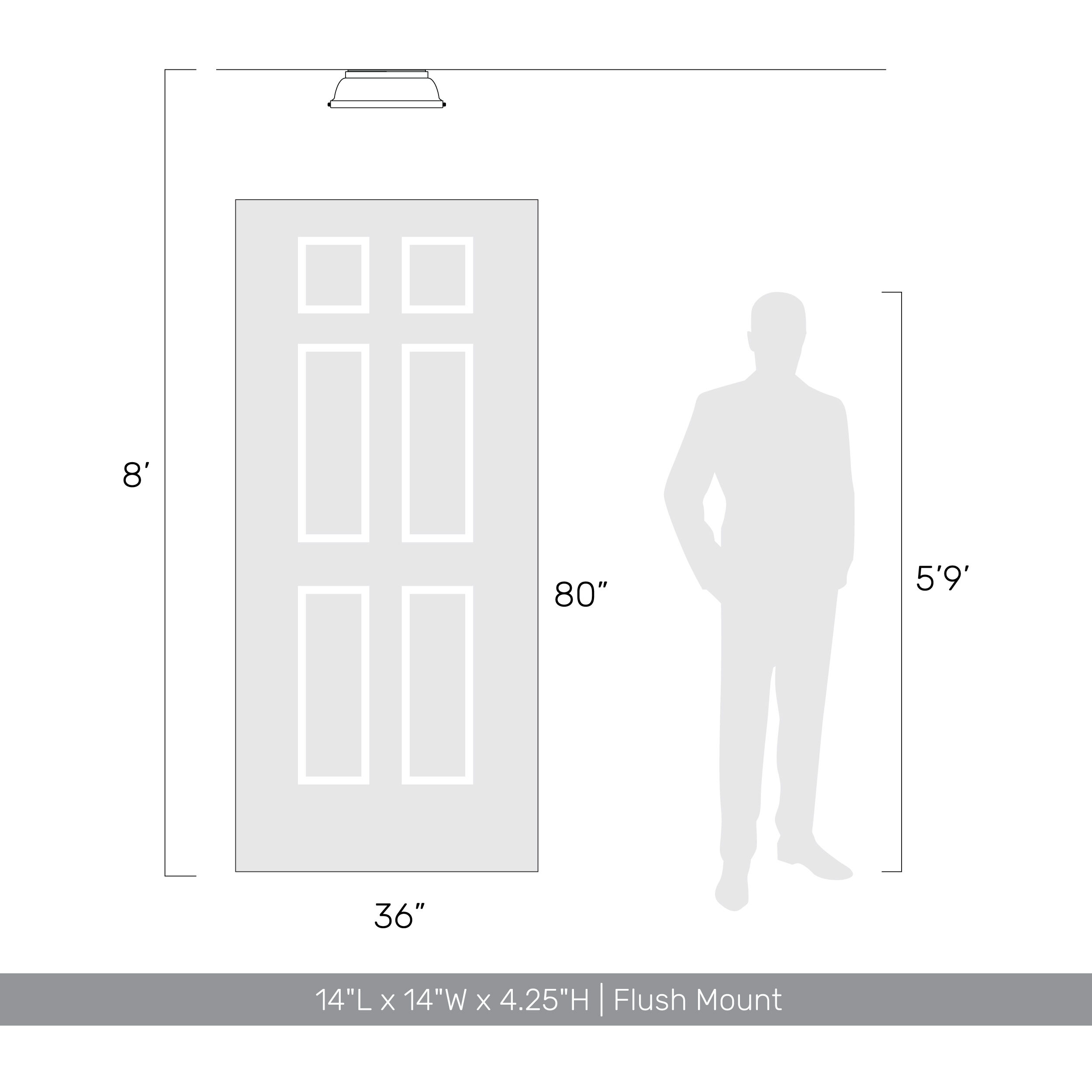 Yep Duncan 2 Light 14 inch Aged Brass Flush Mount Ceiling Light in Matte Black, Damp