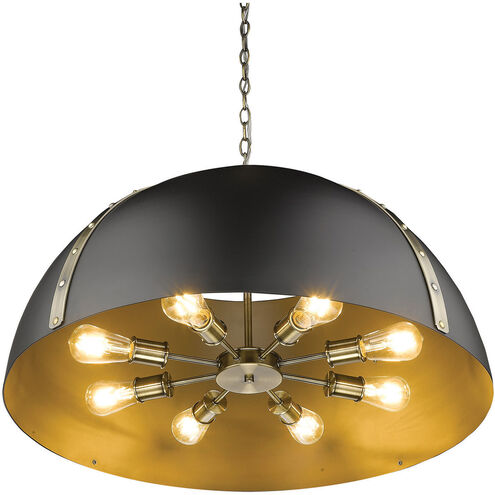 Aldrich 8 Light 30 inch Aged Brass Pendant Ceiling Light in Matte Black